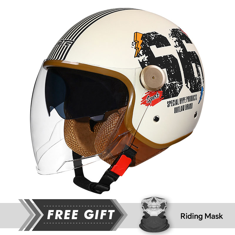 DOT ECE Approved Retro 3/4 Ope - Motorcycle Gear In Store ulasan dan harga