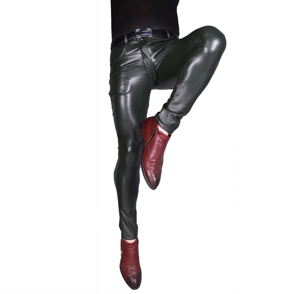 Mens Punk PU Faux Leather Trou - Motorcycle Gear Mens ulasan dan harga