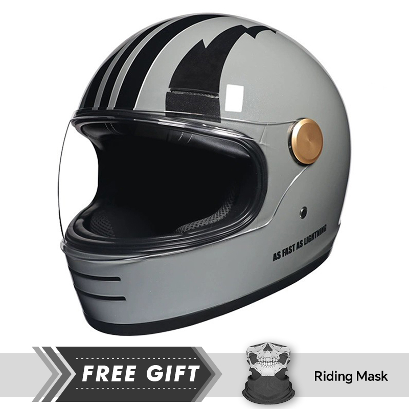 DOT Approved Retro Leather Ful - Motorcycle Gear In Store ulasan dan harga