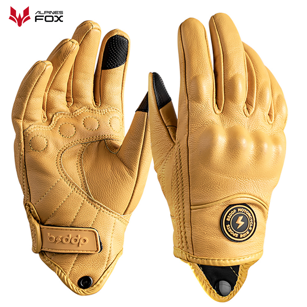 Retro Leather Motorcycle Glove - Motorcycle Gear Fox ulasan dan harga