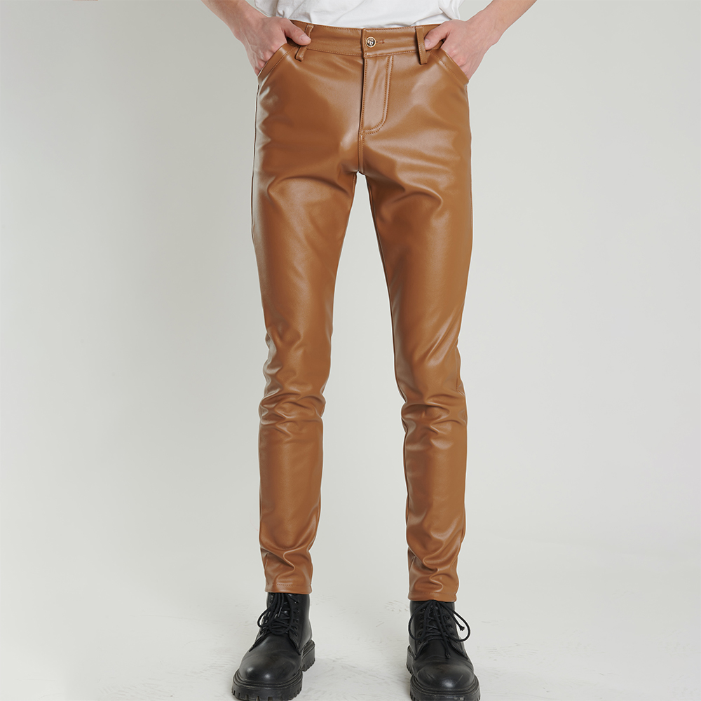 Men's Leather Pants Skinny Fit - Motorcycle Gear Mens ulasan dan harga