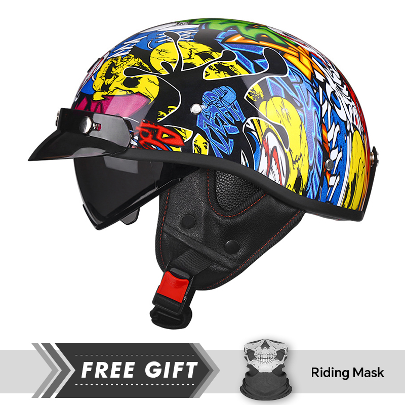 Half Motorcycle Helmet DOT ECE - Motorcycle Gear In Store ulasan dan harga