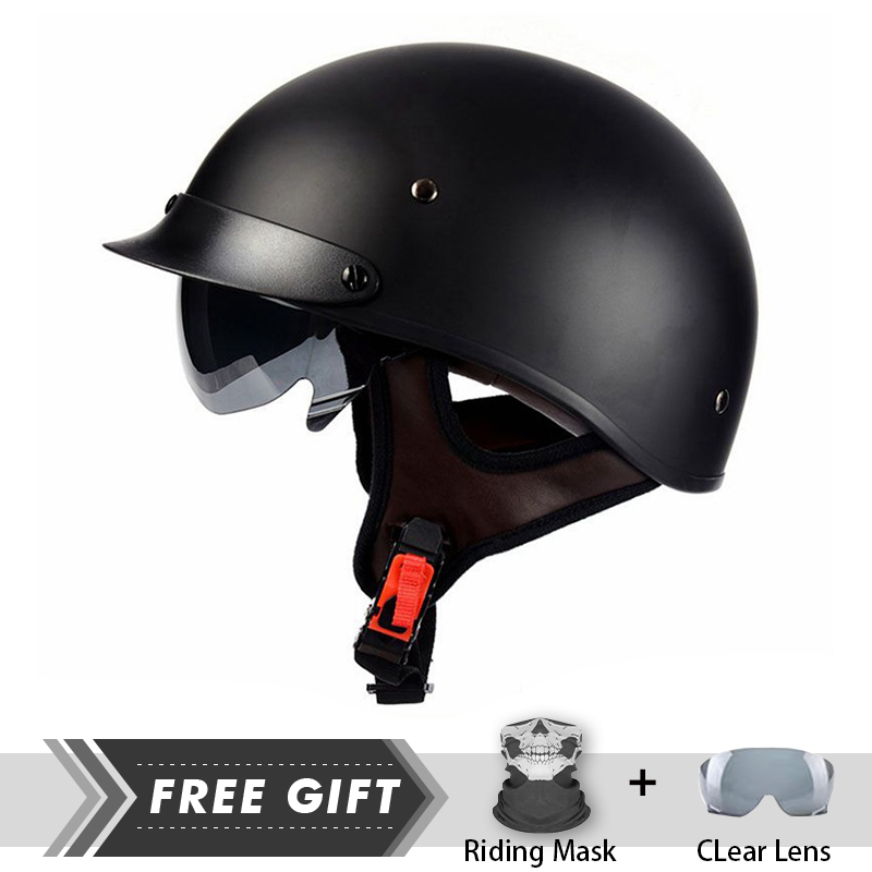 Men Women Half Face Helmet ABS - Motorcycle Gear In Store ulasan dan harga