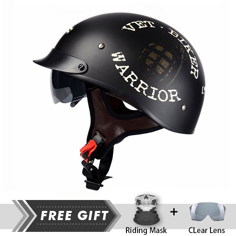 Men Women Half Face Helmet ABS - Motorcycle Gear In Store ulasan dan harga