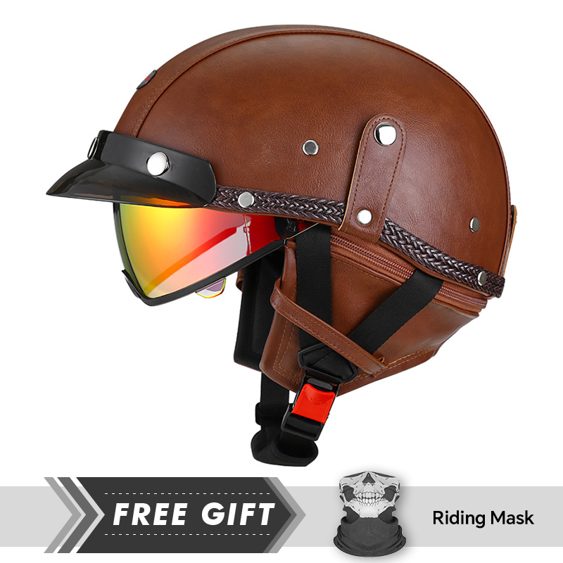 Adult Retro Half Face Helmet D - Motorcycle Gear In Store ulasan dan harga